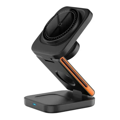 3 in 1 Foldable Magnetic Wireless Charger Stand 100W Fast Charging Station for Iphone 16 15 14 13 12 Iwatch 10-2 Airpods Pro Max